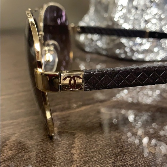 CHANEL Quilted Lambskin Aviator Sunglasses - Picture 10 of 16